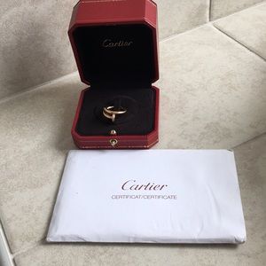 Jus un clou ring, pink gold w. diamonds size 49